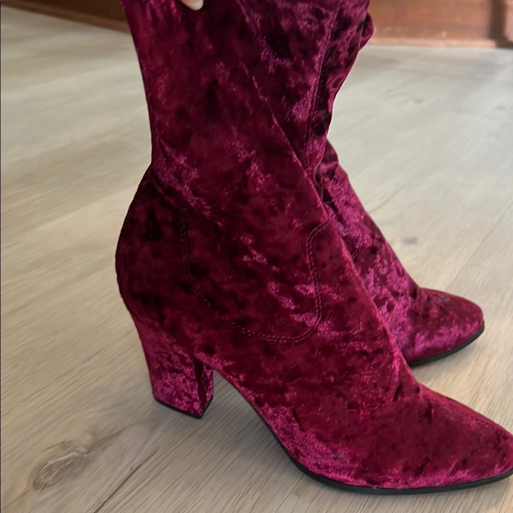 Velvet Burgundy Women's Boots